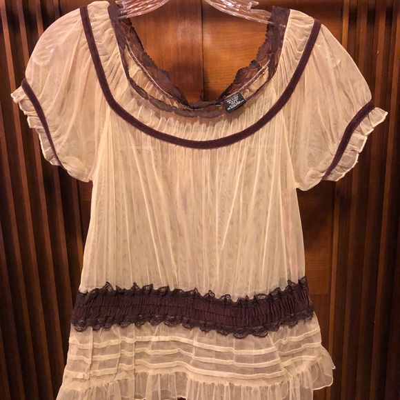 Retro Pin-Up or Boho Sexy Sheer Top - Picture 1 of 5